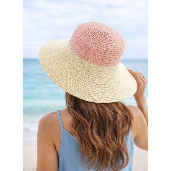 Magid Accessories - Magid Sun Hat Womens OSFA 100% Paper Wide Brim Floppy Boho Pink Top